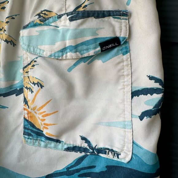 O’Neill Men’s Board Shorts Cabana Volley Palm Tree Size L - Picture 3 of 6